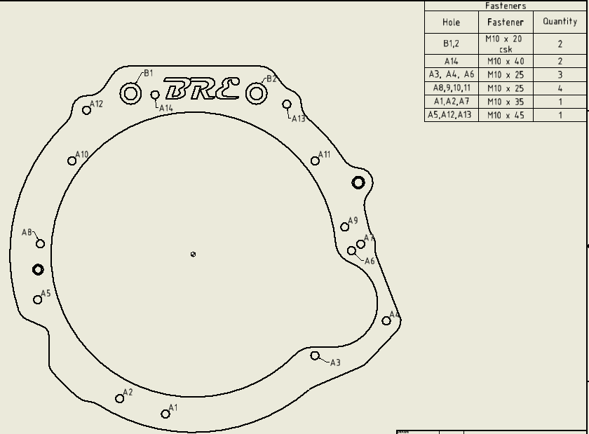Zetec/Pinto/2.3 Galaxy to MX5 NC N7 5 Speed Gearbox Adaptor plate - Hydraulic Clutch - Drivers side starter