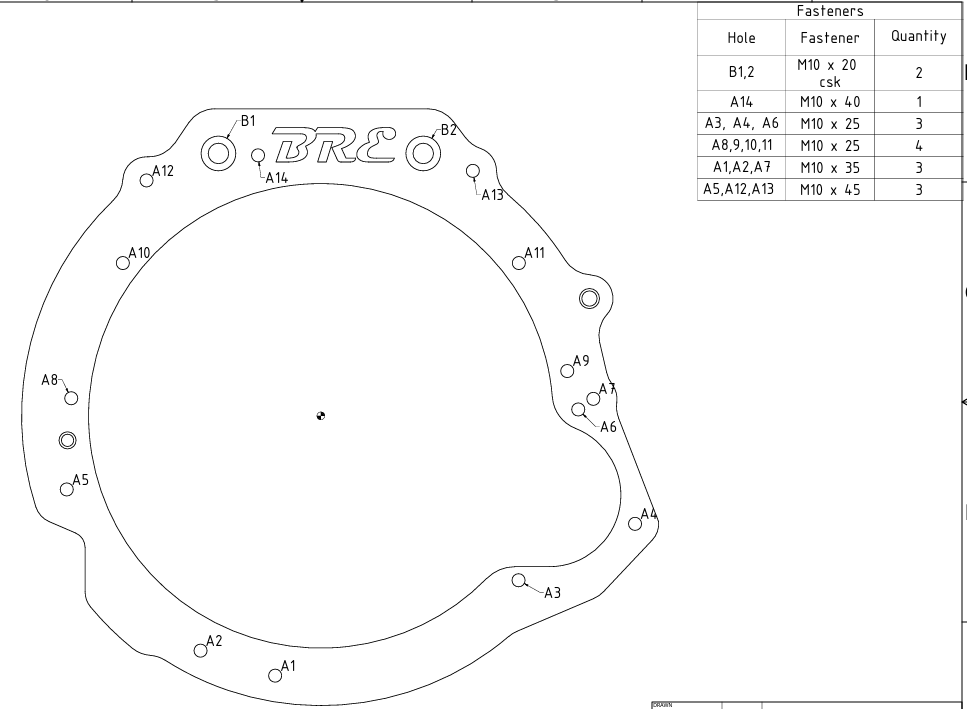 Zetec/ST170/Pinto/2.3 Galaxy/Xflow/PreXflow/BD Series to MX5 NC N7 5 Speed Gearbox Adaptor plate - Hydraulic Clutch - Drivers side starter