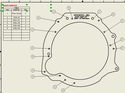 Zetec/2.3 Galaxy/Pinto/Crossflow/BDA to MX5 NC N7 5 Speed Gearbox Adaptor Plate - Cable Clutch - Passenger side starter